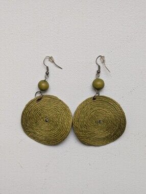 Large Circular Woven Earrings